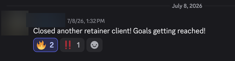 Closed another retainer client