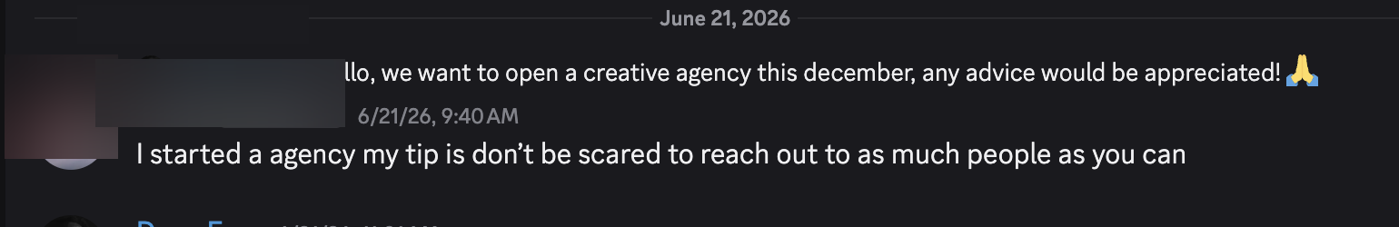 Started an agency, tip: reach out to as many people as you can