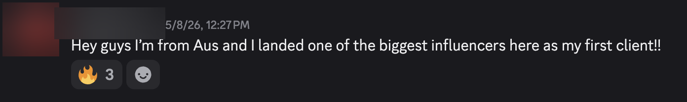 Landed one of the biggest influencers as first client