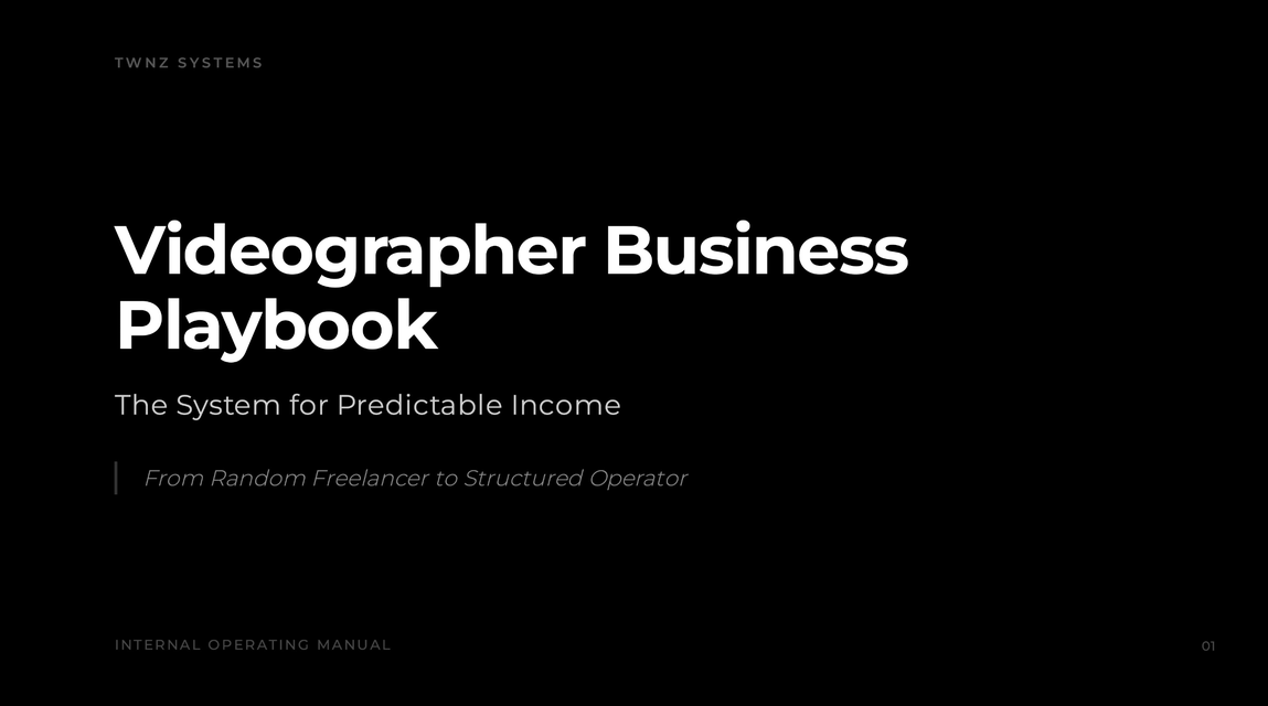 Videographer Business Playbook