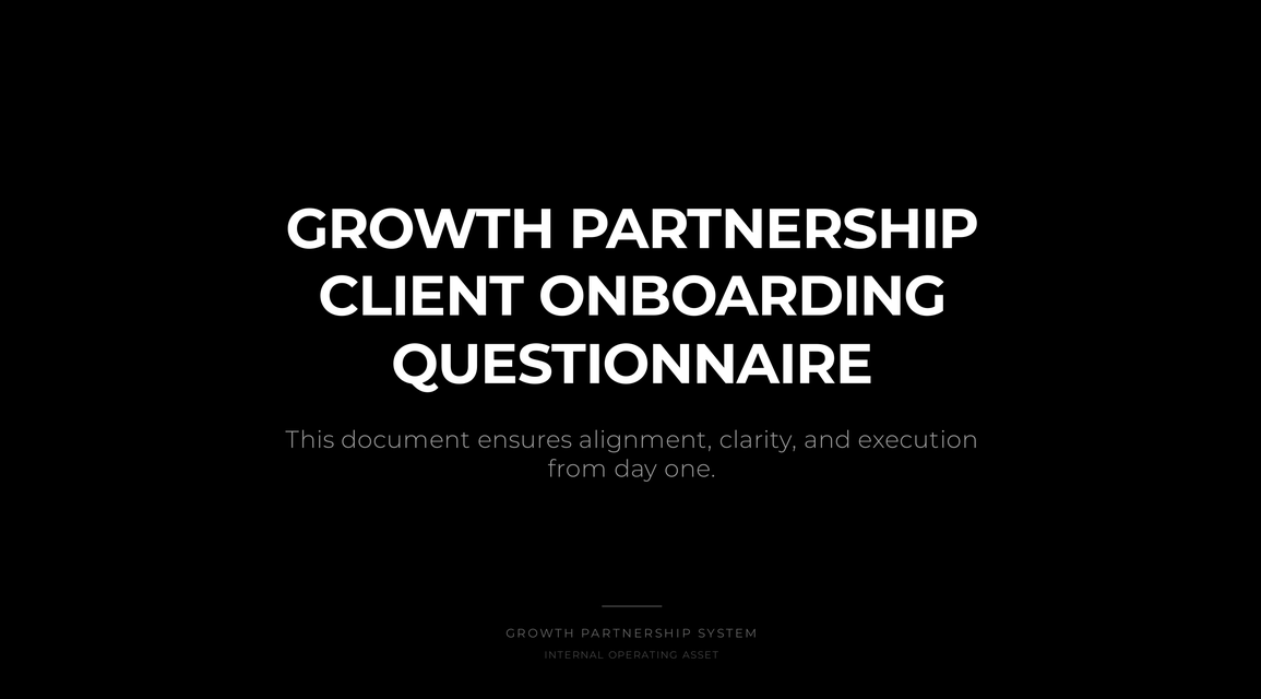 Onboarding Questionnaire